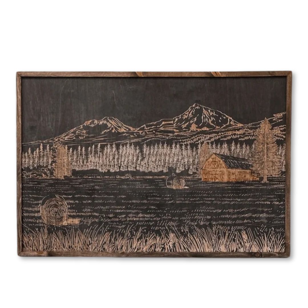 Hand-Sketched Prineville Reservoir Landscape Artwork