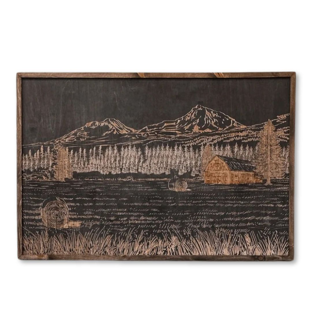 Hand-Sketched Prineville Reservoir Landscape Artwork