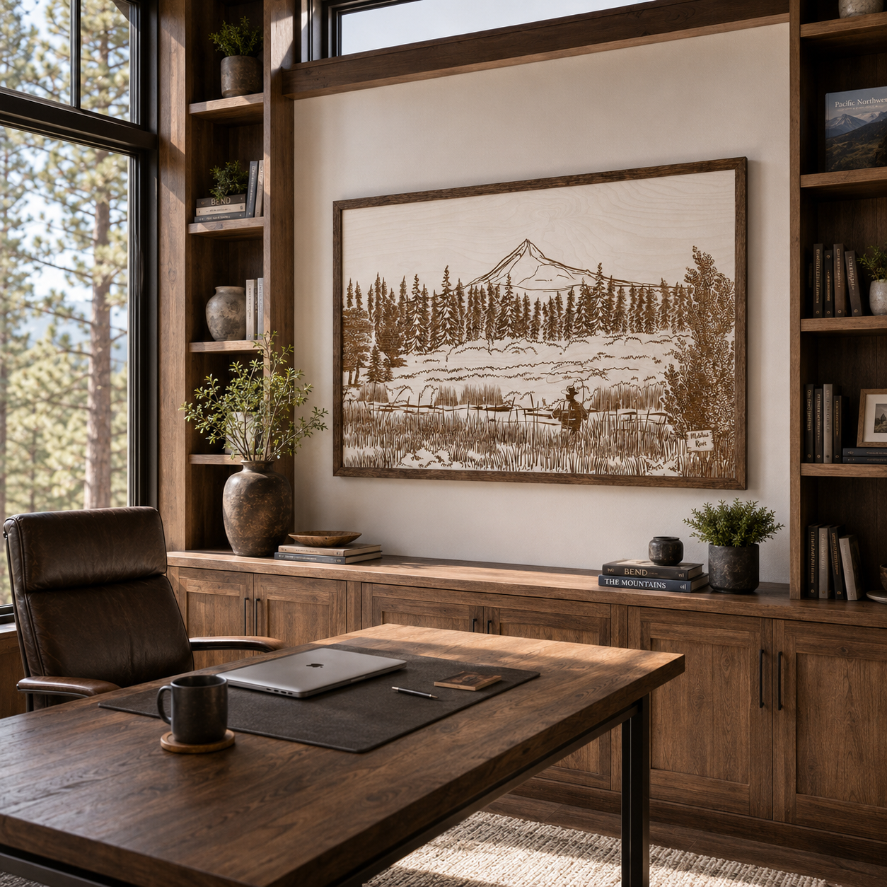 Hand-Sketched Prineville Reservoir Landscape Artwork