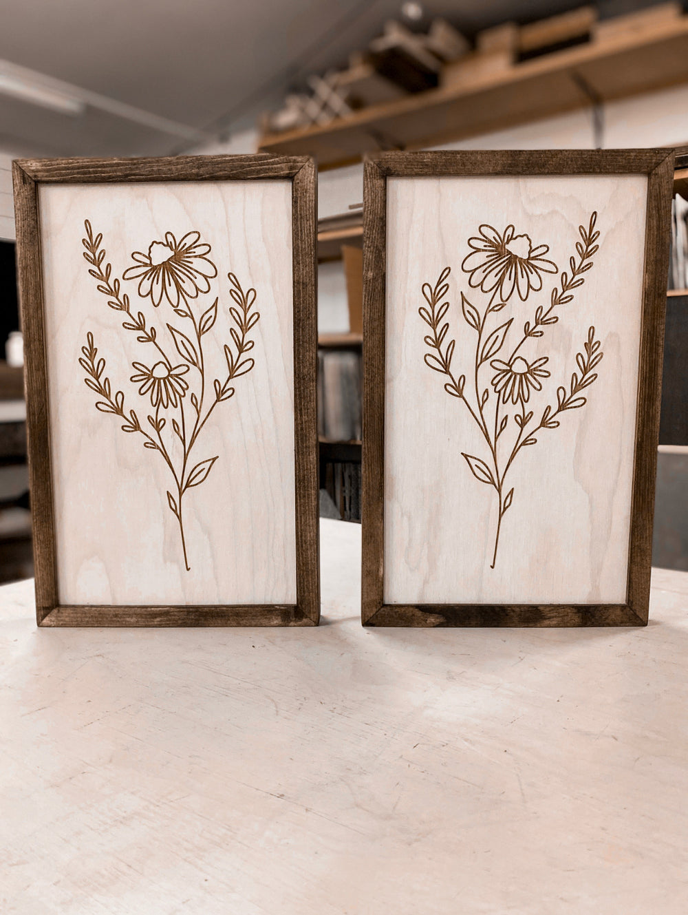 Two Piece Flower Artwork Set