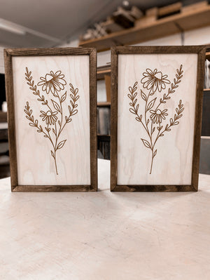 Two Piece Flower Artwork Set