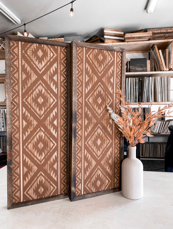 Two Piece Aztec Panel Artwork Set