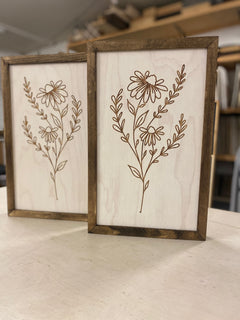 Two Piece Flower Artwork Set