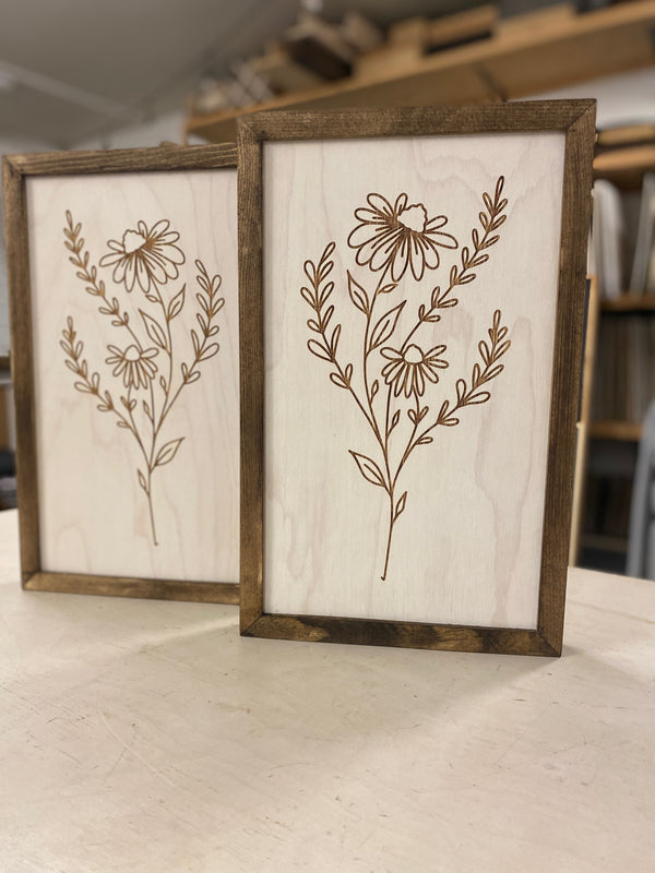 Two Piece Flower Artwork Set