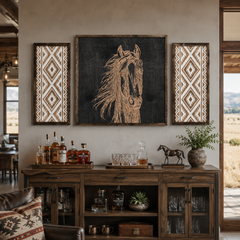 Aztec And Horse Hand Sketched Artwork Set