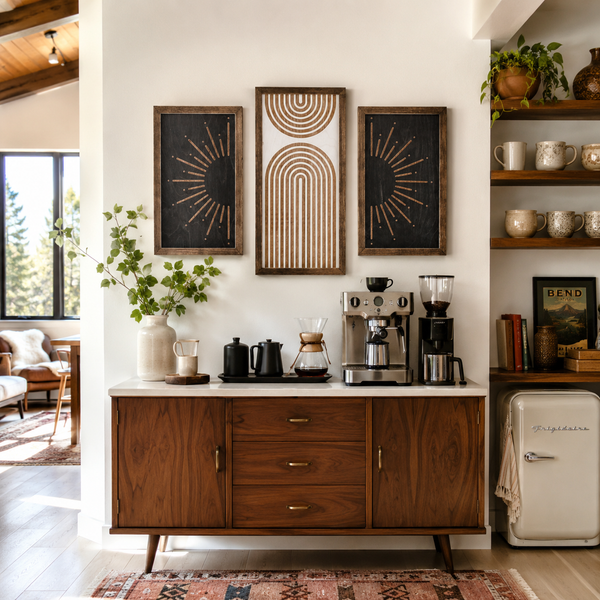 Three Piece Rainbow & Sunburst Artwork Set