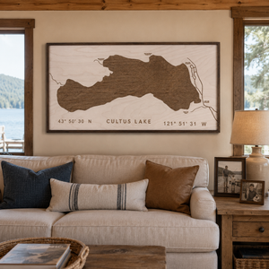 Cultus Lake Engraved Wooden Artwork Set