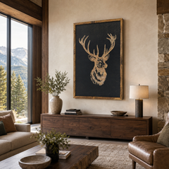 Deer Buck Head Wood Wall Art