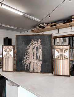 Hand Sketched Horse & Rainbow Artwork Set