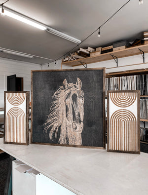 Hand Sketched Horse & Rainbow Artwork Set