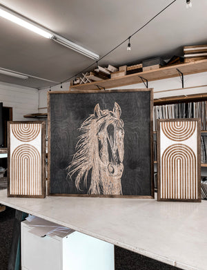 Hand Sketched Horse & Rainbow Artwork Set