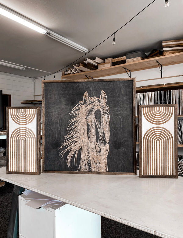 Hand Sketched Horse & Rainbow Artwork Set