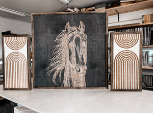 Hand Sketched Horse & Rainbow Artwork Set
