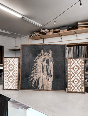 Aztec And Horse Hand Sketched Artwork Set