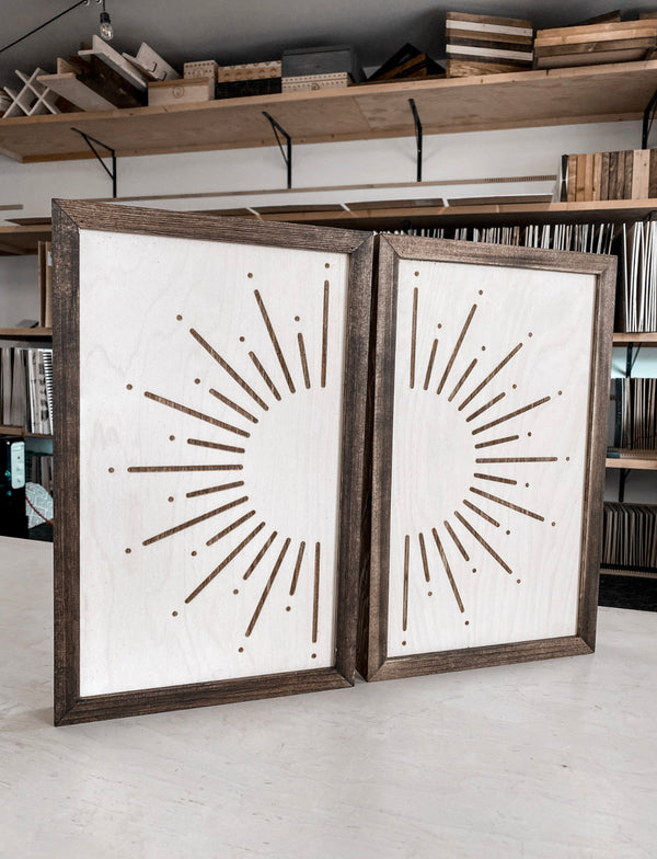 Two Piece Sunburst Artwork Set