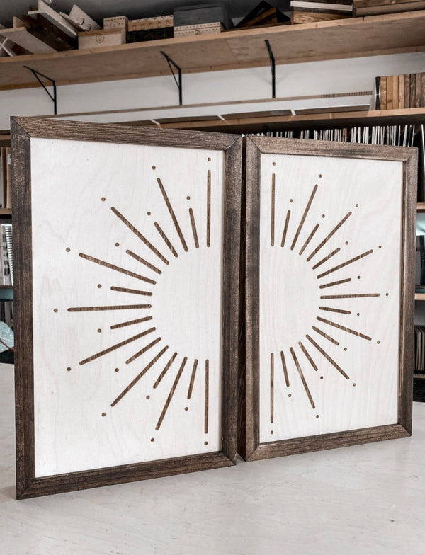 Two Piece Sunburst Artwork Set