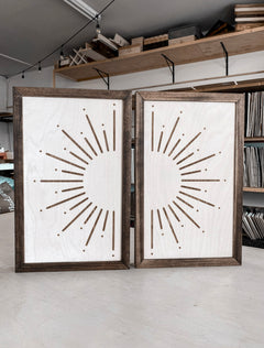 Two Piece Sunburst Artwork Set