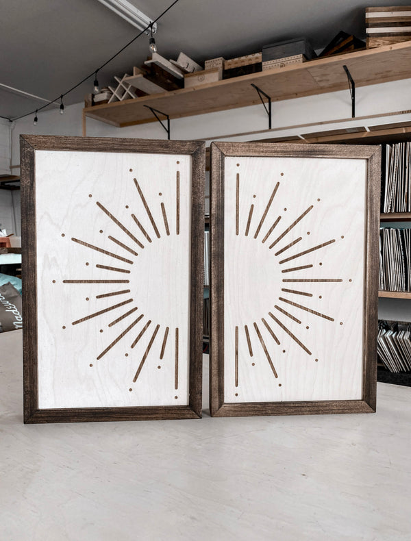 Two Piece Sunburst Artwork Set