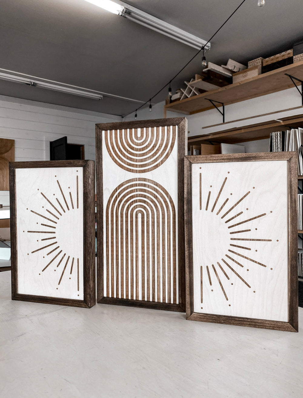 Three Piece Rainbow & Sunburst Artwork Set