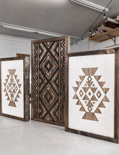 Three Piece Aztec Artwork Set