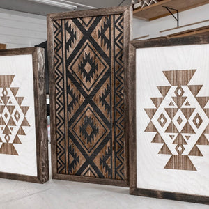 Three Piece Aztec Artwork Set