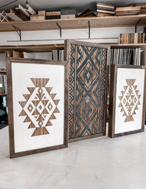 Three Piece Aztec Artwork Set