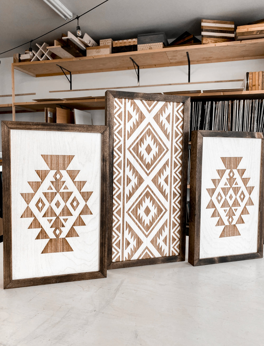 Three Piece Aztec Artwork Set