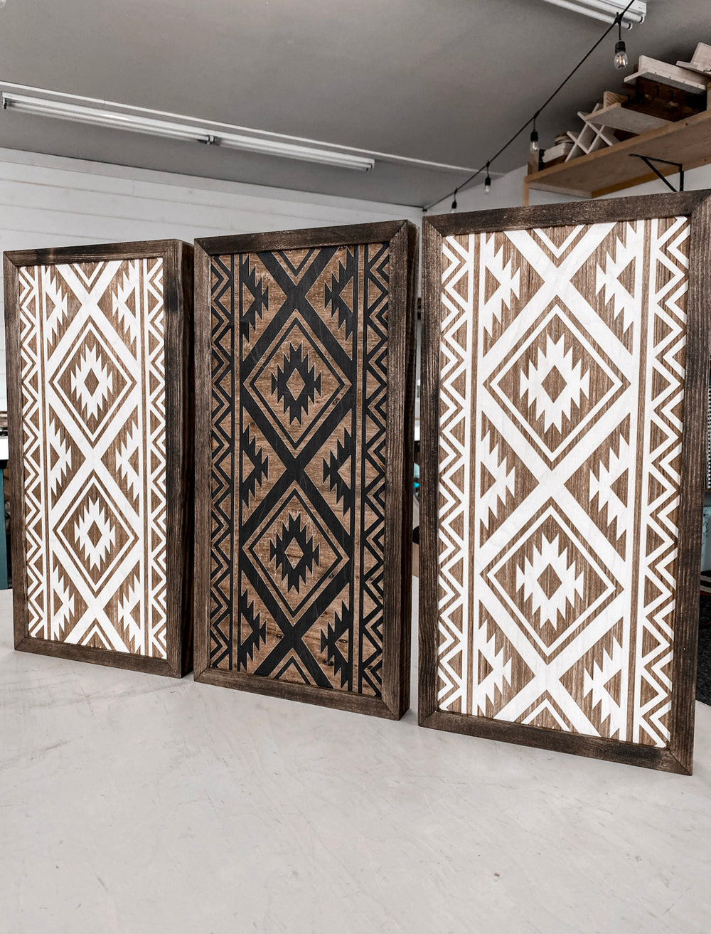 Three Piece Aztec Artwork Set