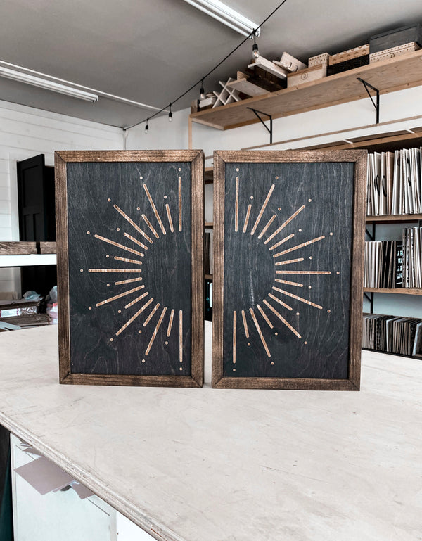 Two Piece Sunburst Artwork Set