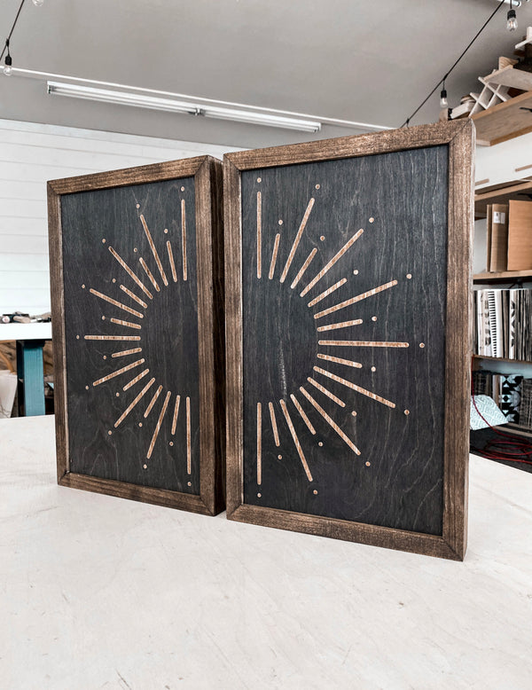 Two Piece Sunburst Artwork Set