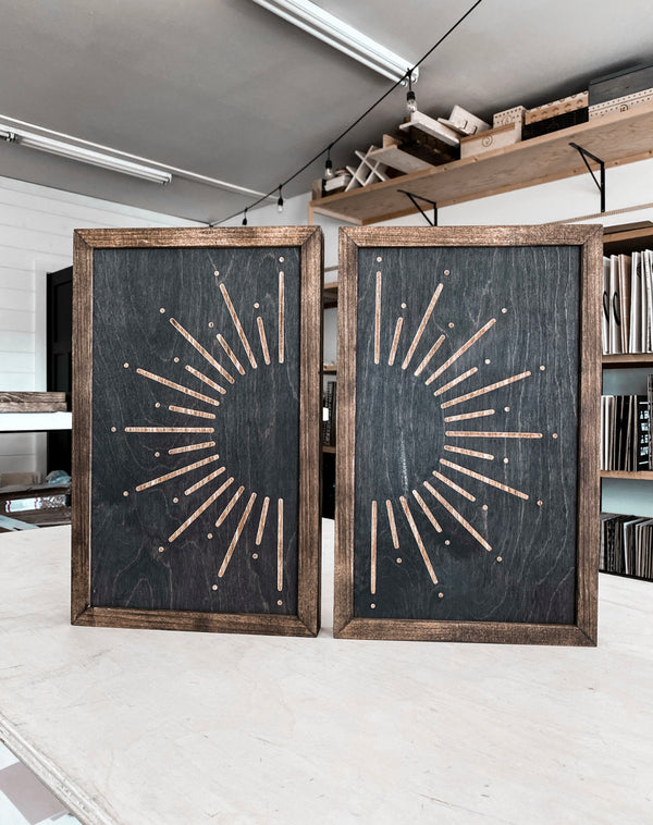 Two Piece Sunburst Artwork Set