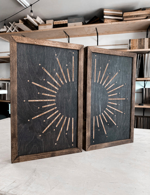 Two Piece Sunburst Artwork Set
