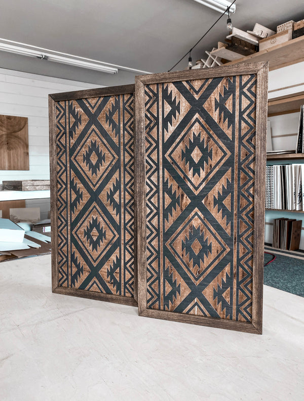 Two Piece Aztec Artwork Set