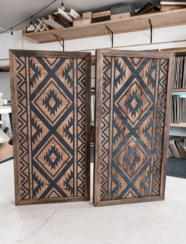 Two Piece Aztec Artwork Set