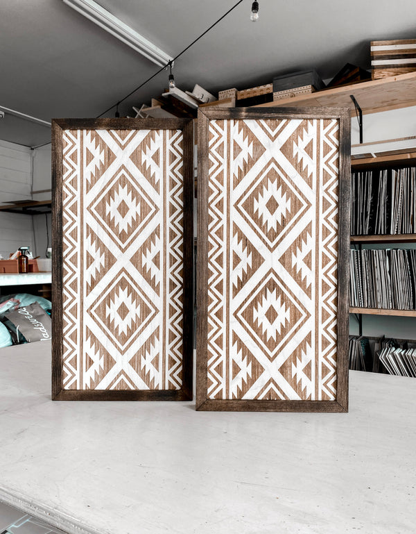 Two Piece Aztec Artwork Set