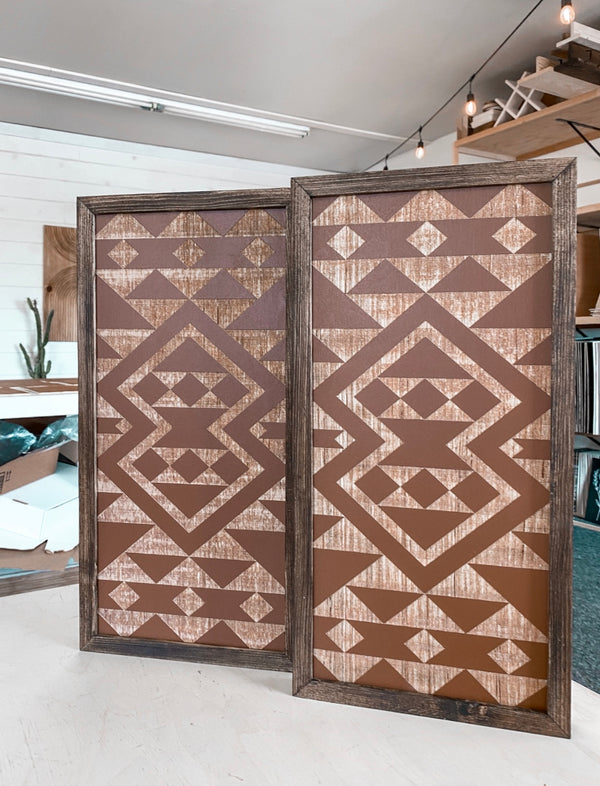 Two Piece Aztec Artwork Set