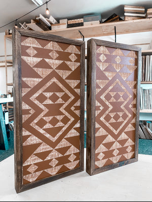 Two Piece Aztec Artwork Set