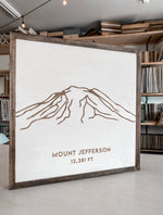 Load image into Gallery viewer, Mount Jefferson Hand Sketched Engraved Wooden Artwork

