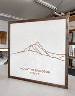 Load image into Gallery viewer, Mount Washington Hand Sketched Engraved Wooden Artwork
