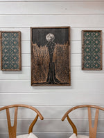 Load image into Gallery viewer, 3 Piece Hand Sketched Mt. Hood Forest Road Moonlight with Black Arrow Aztec Wood Artwork
