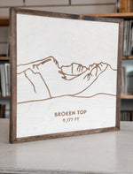 Load image into Gallery viewer, Broken Top Hand Sketched Engraved Wooden Artwork
