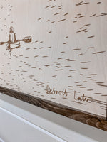 Load image into Gallery viewer, 3 Piece Hand Sketched Detroit Lake Oregon Wood Artwork with Black Aztec/Arrow
