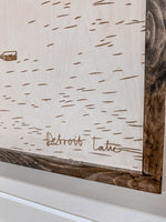 Load image into Gallery viewer, Hand Sketched Detroit Lake Oregon Wood Artwork

