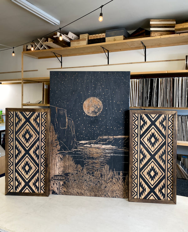 Billy Chinook Lake And Aztec Artwork Set