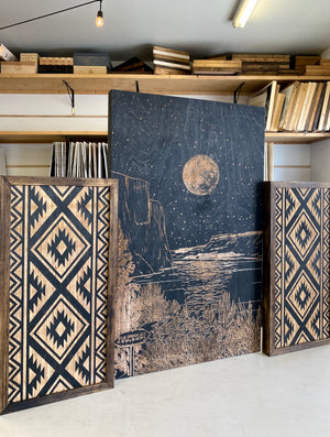 Billy Chinook Lake And Aztec Artwork Set