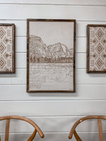 Load image into Gallery viewer, 3 Piece Hand Yosemite Falls with Aztec Wood Artwork
