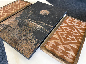 Hand Sketched Billy Chinook Lake & Aztec Artwork Set