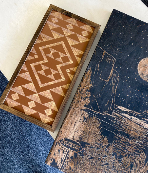 Hand Sketched Billy Chinook Lake & Aztec Artwork Set