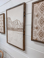 Load image into Gallery viewer, 3 Piece Hand Yosemite Falls with Aztec Wood Artwork
