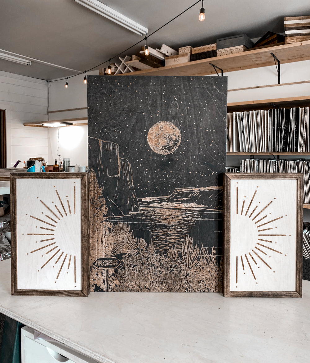 Billy Chinook Lake & Sunburst Artwork Set